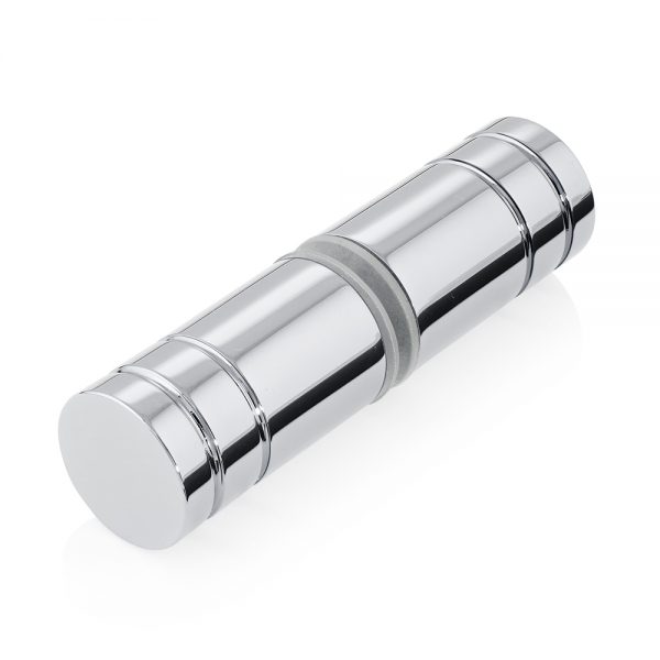Barrel Shaped Knob Polished Chrome Frameless Shower Hinges
